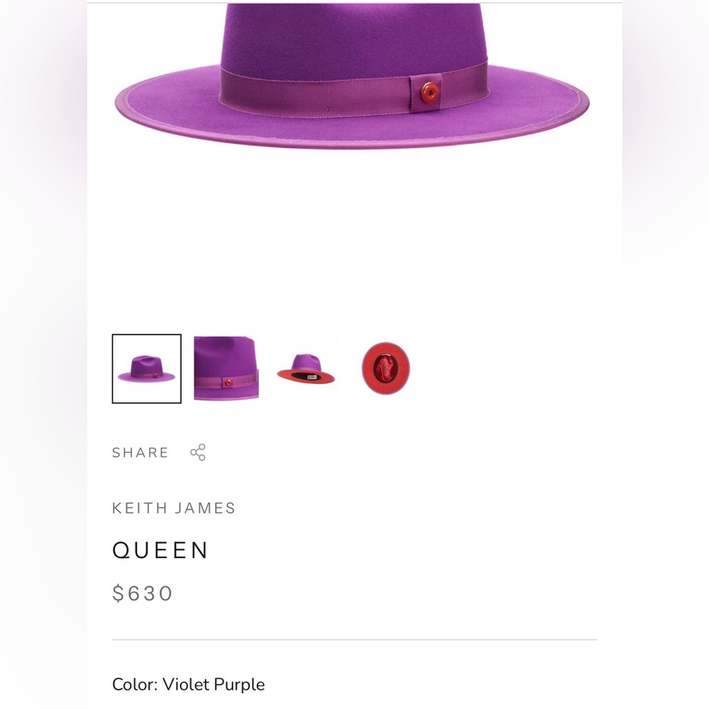 Keith James Queen Fedora- UNISEX 💜❤️